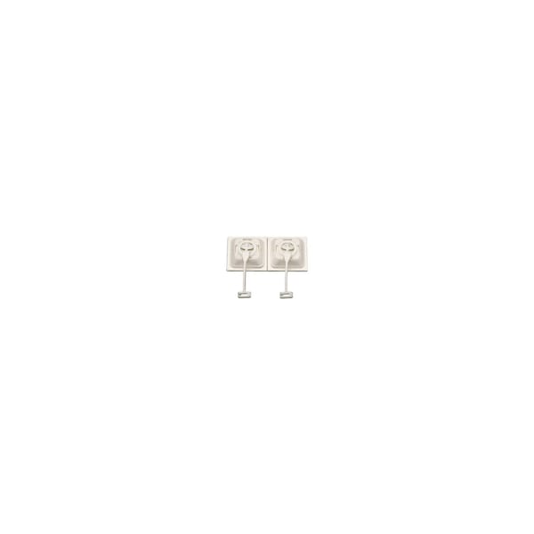 1-1/8" L, 1-1/8" W, White Plastic Cable Tie Mount, Package quantity: 100